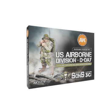 AK Interactive - US AIRBORNE DIVISION, D-DAY WARGAME STARTER SET 14 COLORS