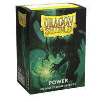 Dragon Shield Dual Matte Sleeves - Metallic Green / Power (100 Sleeves)