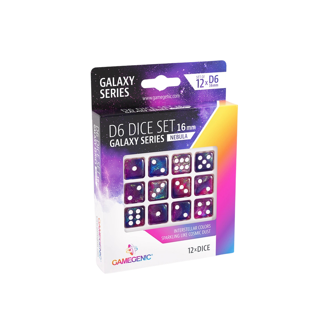 Gamegenic - Galaxy Series - Nebula - D6 Dice Set 16 mm (12 pcs)