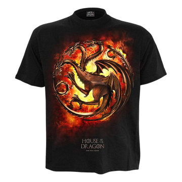 House of the Dragon T-Shirt Dragon Flames Size L
