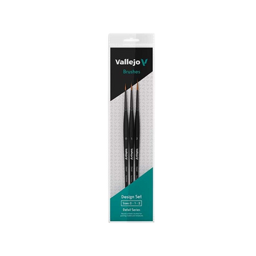 Vallejo - Vallejo Brush Set Detail. Design Set - Synthetic Fibers (Sizes 0, 1 & 2)