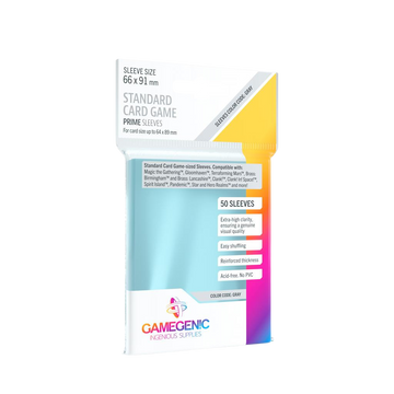 Gamegenic - PRIME Standard Card Game Sleeves 66 x 91 mm - Clear (50 Sleeves)