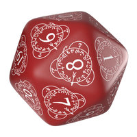 Q-Workshop Life Counter Die D20 Red & white