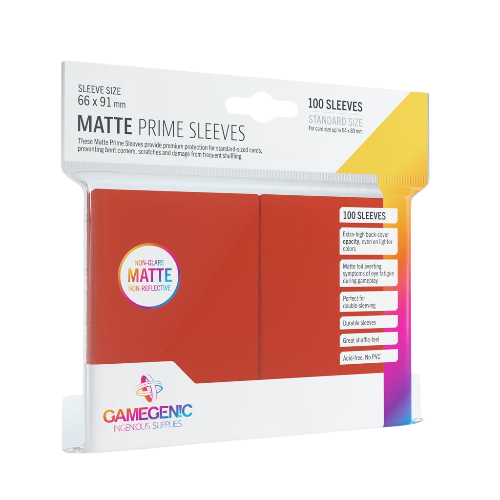 Gamegenic Matte Prime Sleeves Red (100 Sleeves) Versus Gamecenter