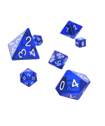 Oakie Doakie Dice RPG Set Translucent Blue (7Dice)