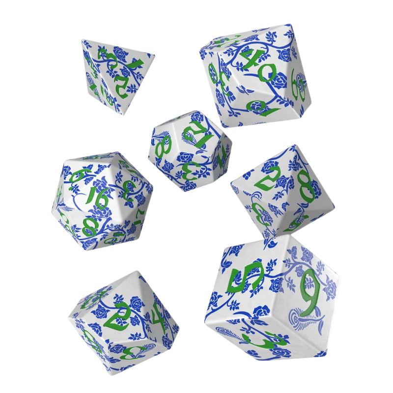 Q-Workshop - Full Art Dice Set: Porcelain