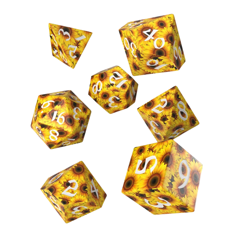 Q-Workshop - Full Art Dice Set: Sunflower