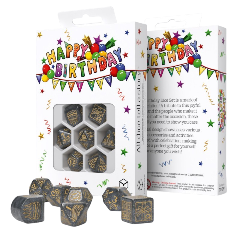 Q-Workshop - Happy Birthday Dice Set: Confetti (7)