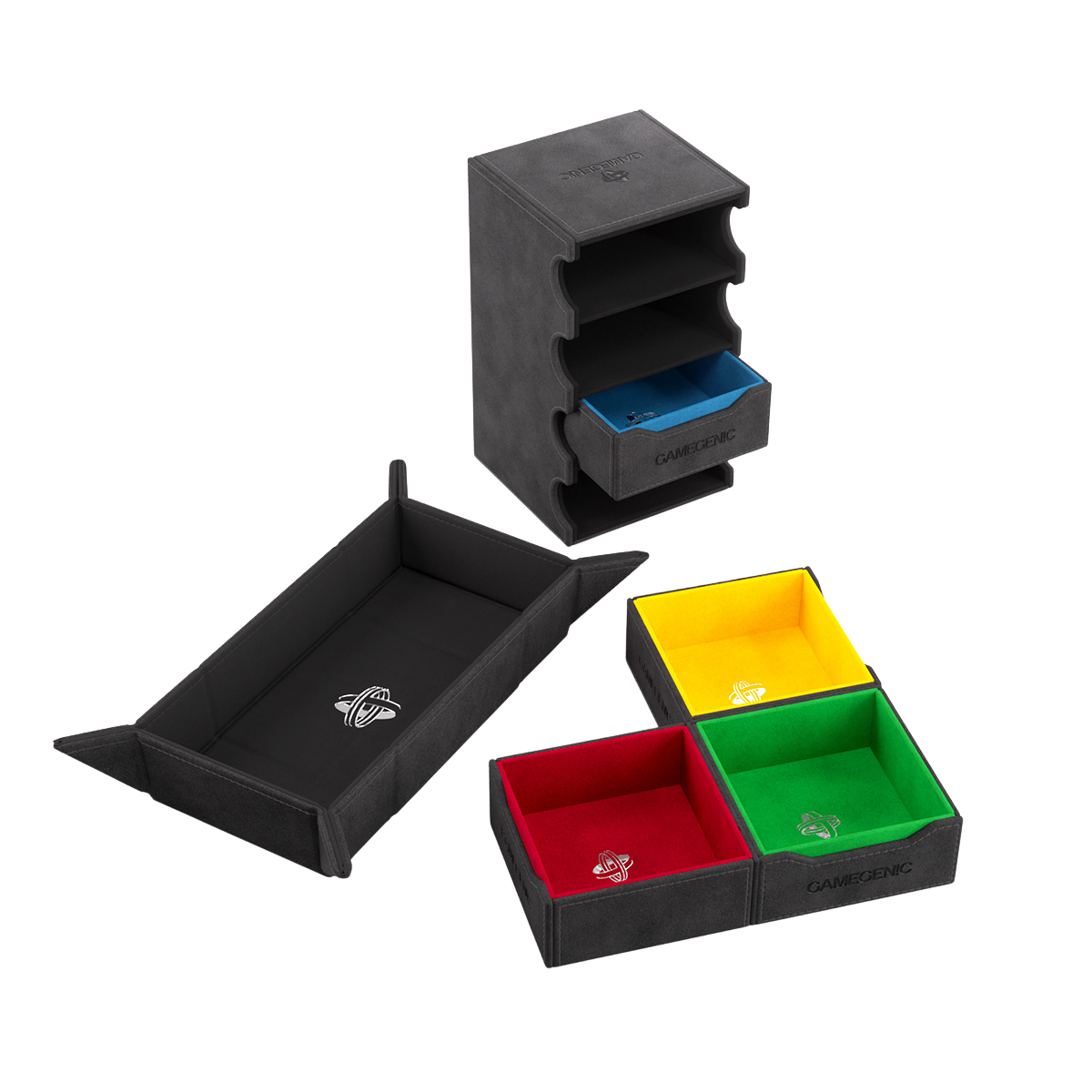 Gamegenic Token's Lair - Premium Token Box Met Dobbelstenen Lade, Zwart
