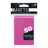 UP - Standard Sleeves - Pro-Matte - Non Glare - Bright Pink (50 Sleeves)