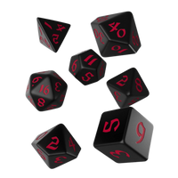 Q Workshop - Classic Runic Black & Red Dice Set (7)