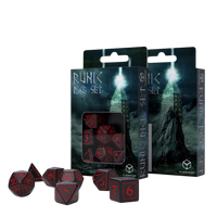 Q Workshop - Runic Black & Red Dice Set (7)