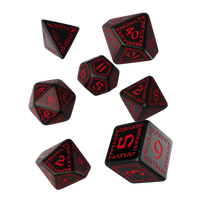 Q Workshop - Runic Black & Red Dice Set (7)