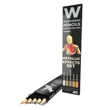 AK Interactive - Weathering Pencils - Metallics Effects Set