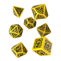 Q Workshop - Celtic 3D Revised Yellow & Black Dice Set (7)
