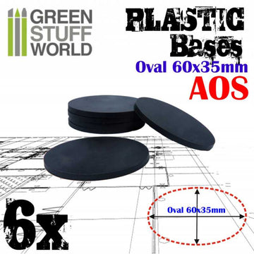 Green Stuff World - Plastic Bases - Oval 60 x 35mm