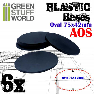 Green Stuff World - Plastic Bases - Oval 75 x 42mm