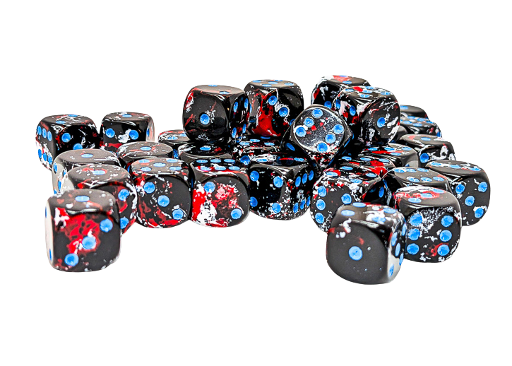 Brush Dark Side/blue 12mm d6 Dice Block (36 dice)