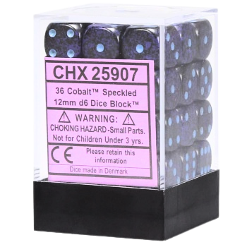 Chessex Dice Block: Speckled Cobalt - 12mm D6 (36)