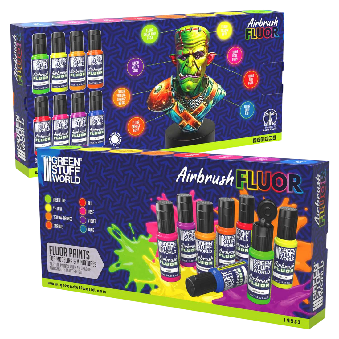 Green Stuff World - Fluorescent Airbrush Paint Set