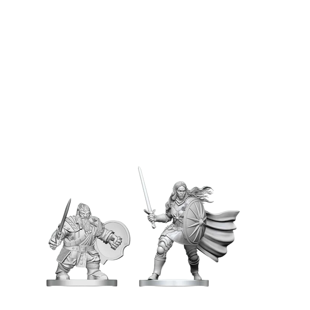 D&D Nolzur's Marvelous Miniatures: Dwarf Fighter & Orc Paladin