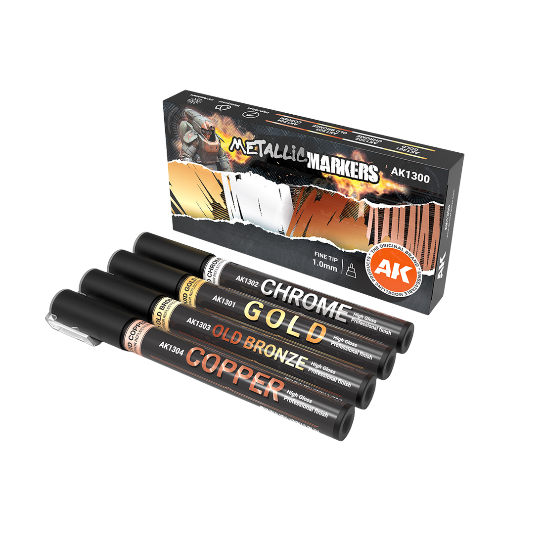 AK Interactive - METALLIC MARKERS - 4 UNITS SET