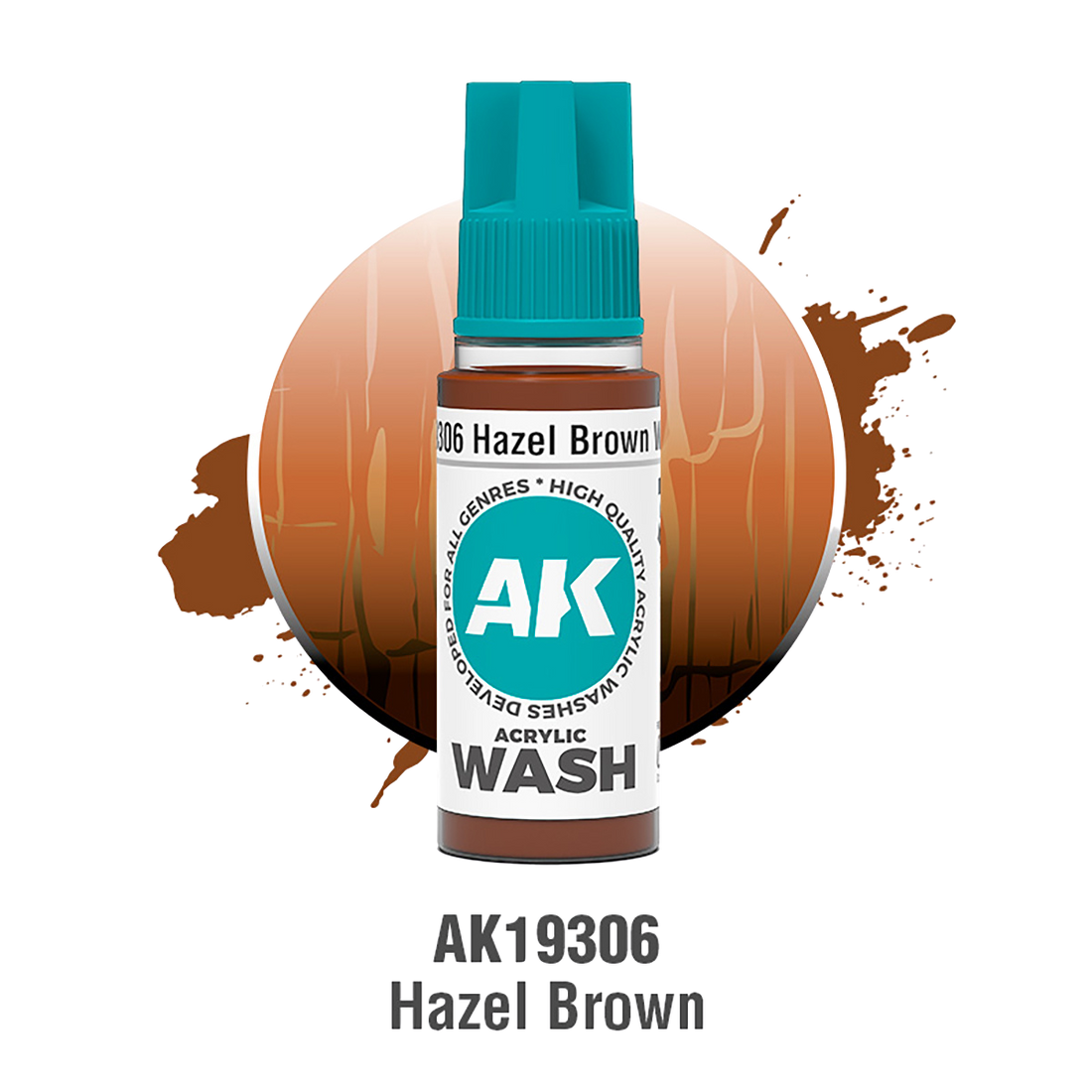 AK Interactive - HAZEL BROWN – ACRYLIC WASH