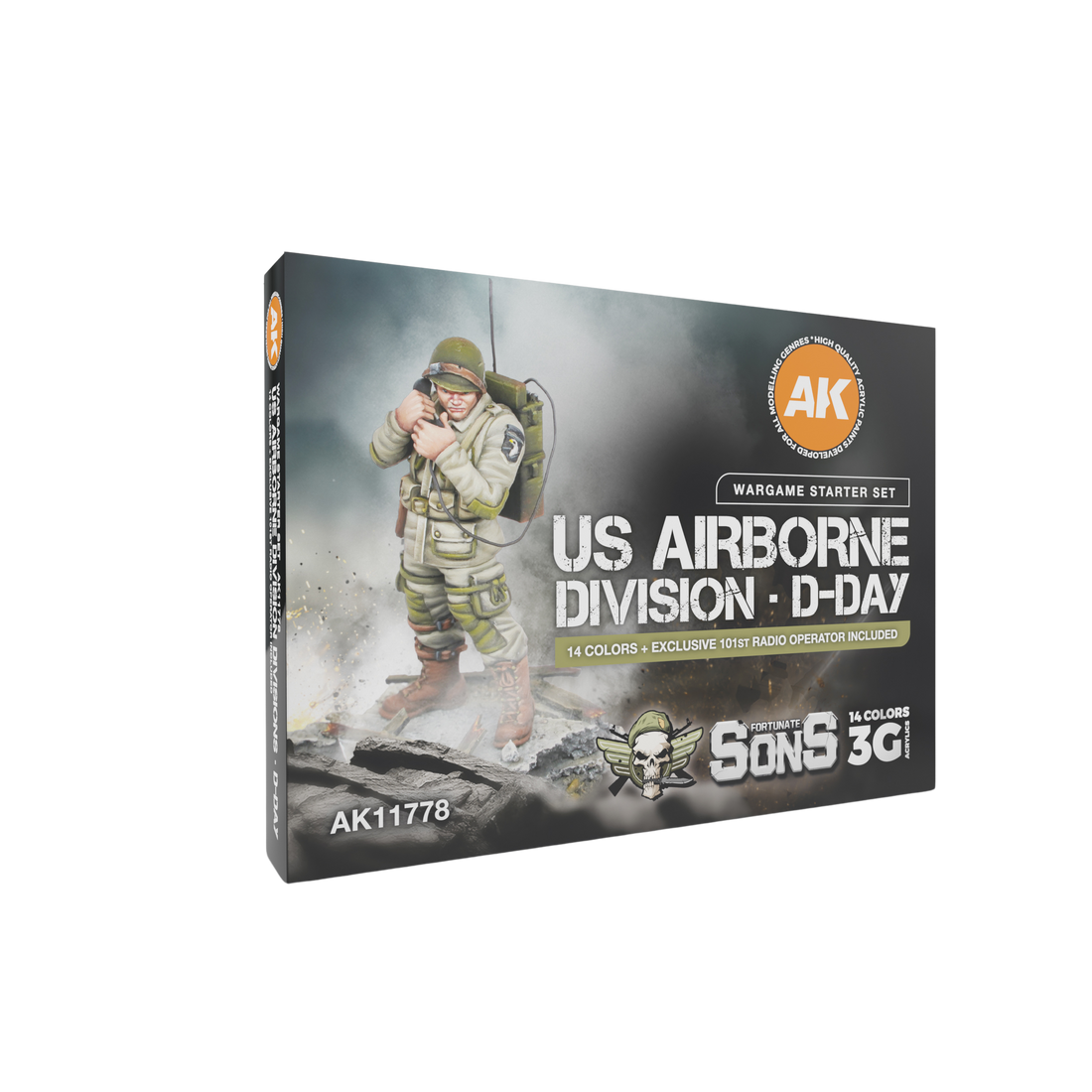 AK Interactive - US AIRBORNE DIVISION, D-DAY WARGAME STARTER SET 14 COLORS