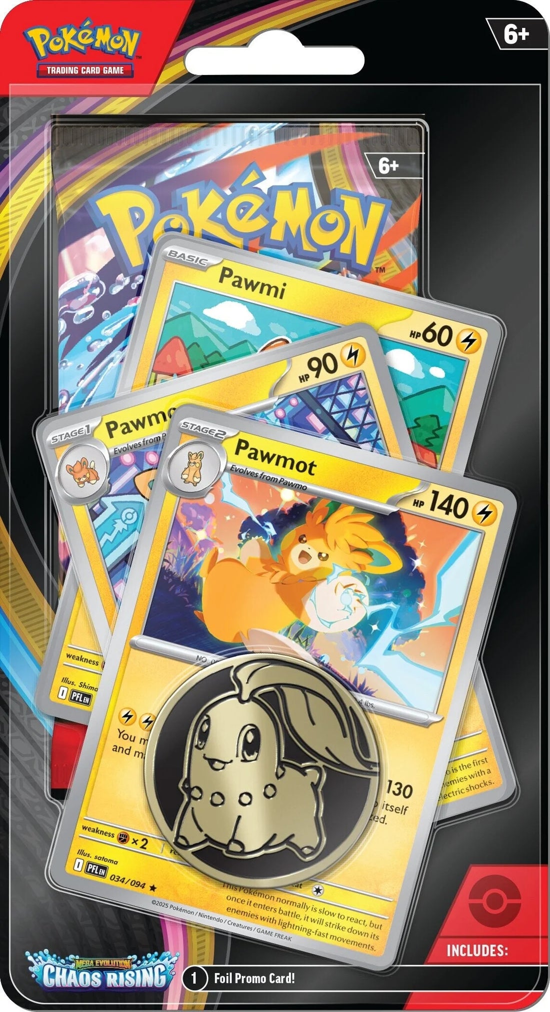 Pokémon TCG: Mega Evolution 4 - Chaos Rising Premium Checklane Blister - Pawmi/Pawmo/Pawmot