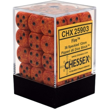 Chessex Dice Block: Speckled Fire - 12mm D6 (36)