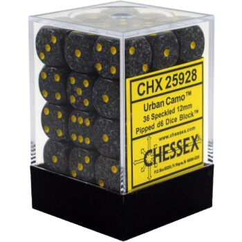 Chessex Dice Block: Speckled Urban Camo - 12mm D6 (36)