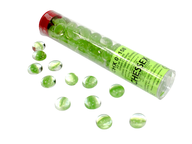 Chessex Gaming Glass Stones in Tube - Catseye Green (40)