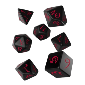 Classic RPG Black & red Dice Set (7)