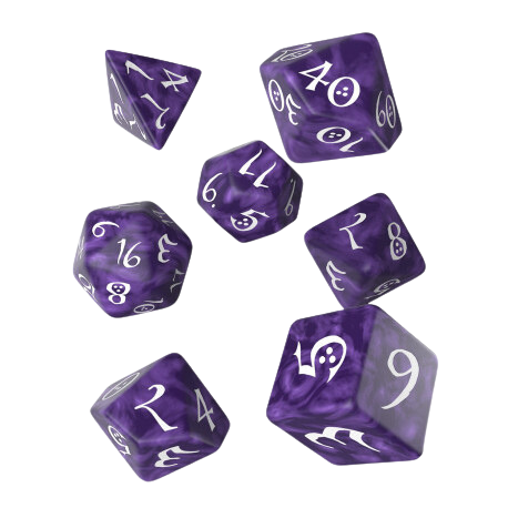 Classic RPG Lavender & White Dice Set (7)