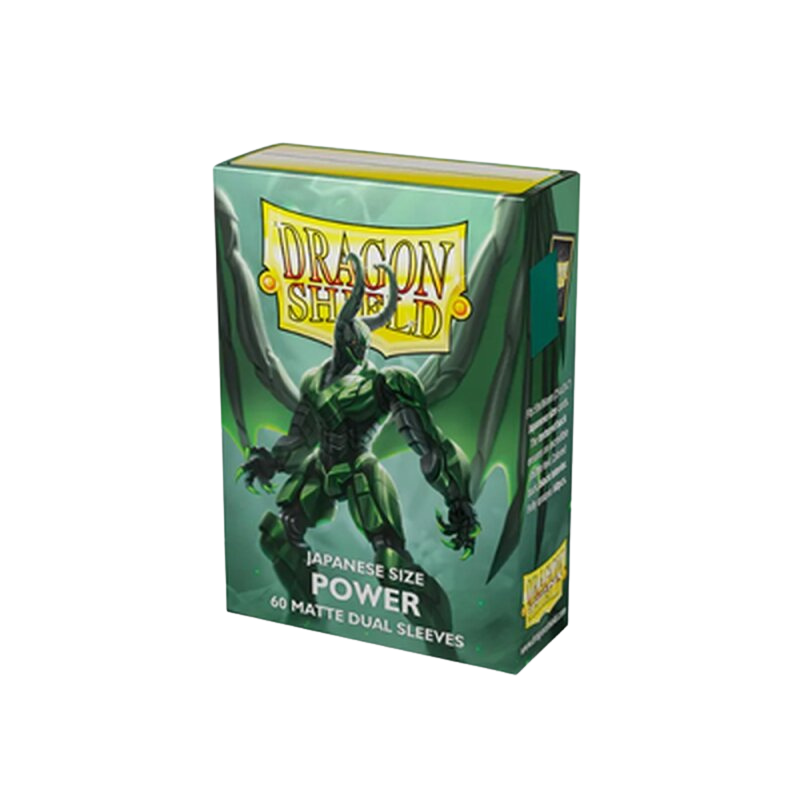 Dragon Shield Japanese Dual Matte Sleeves - Metallic Green / Power (60 Sleeves)