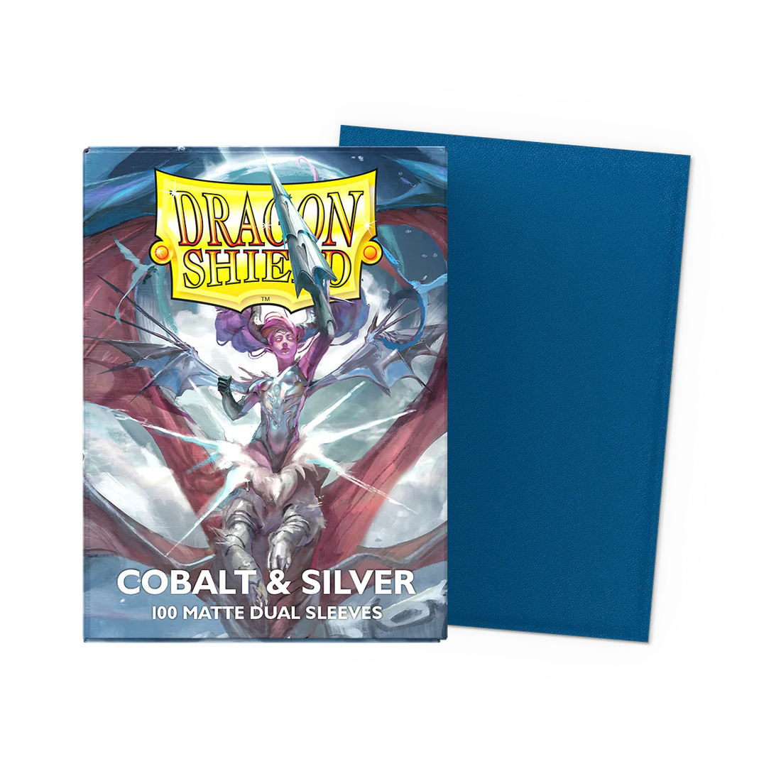 Dragon Shield Standard Matte Dual Sleeves - Cobalt & Silver (100 Sleeves)