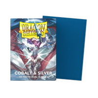 Dragon Shield Standard Matte Dual Sleeves - Cobalt & Silver (100 Sleeves)