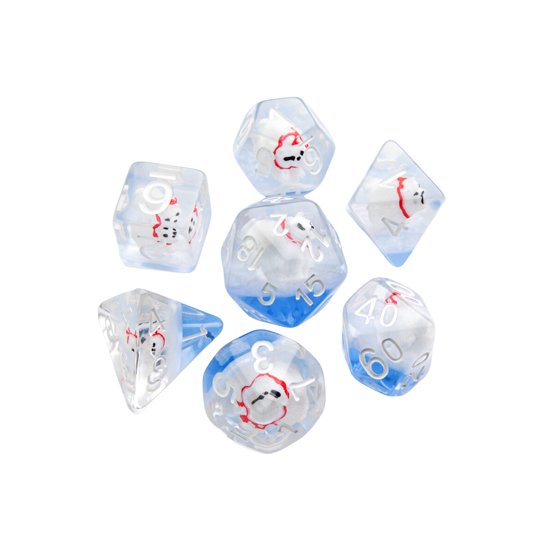 Gamegenic Embraced Series: Polar Bear RPG Dice Set - 7 Polyhedral Dice For D&D, Dungeons & Dragons