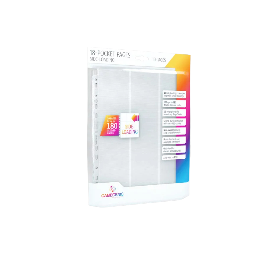 Gamegenic - Sideloading 18-Pocket Pages 10 pcs pack White