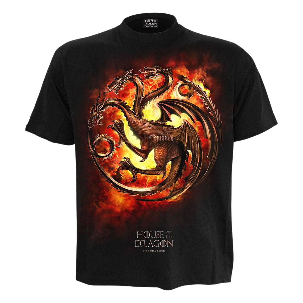 House of the Dragon T-Shirt Dragon Flames Size L