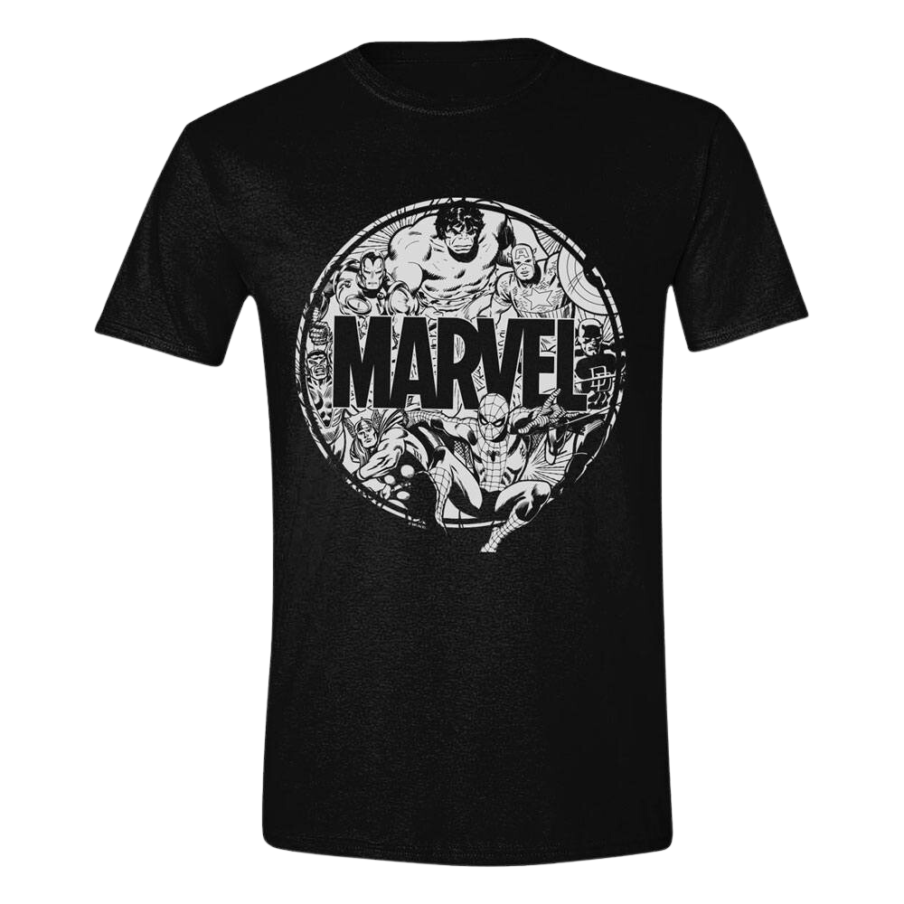 Marvel T-Shirt Character Circle Size XL