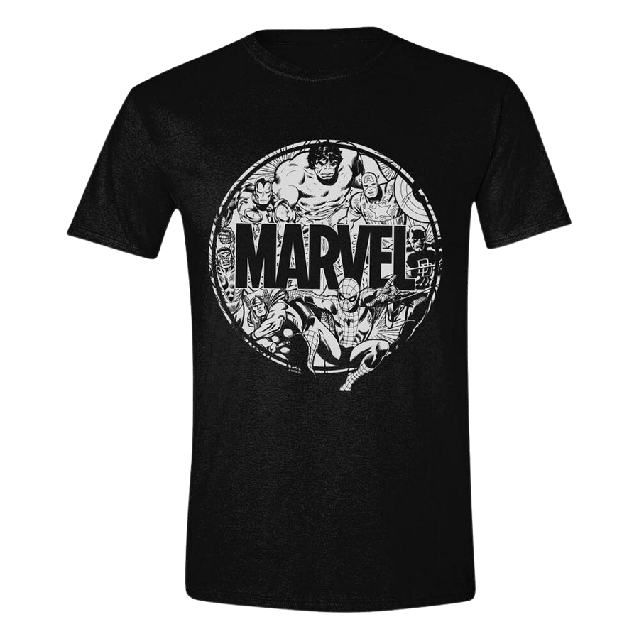 Marvel T-Shirt Character Circle Size XL