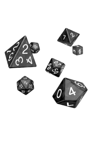 Oakie Doakie Dice RPG Set Marble Black(7Dice)