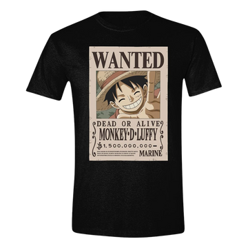 One Piece T-Shirt Luffy Wanted Size L