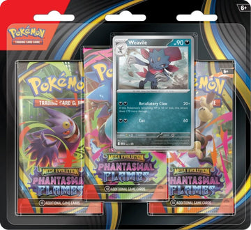 Pokémon TCG: Mega Evolution 2 - Phantasmal Flames 3-Pack Blister - Weavile