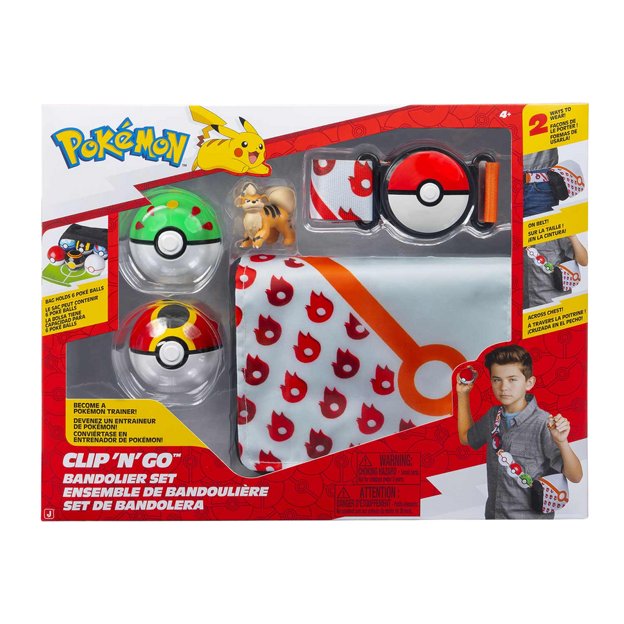 Pokémon Bolsa e Cinto Arena de Combate - Growlithe (Vermelho)