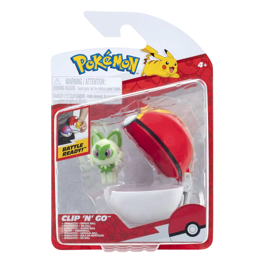 Pokémon Clip n' Go - Sprigatito + Repeat Ball