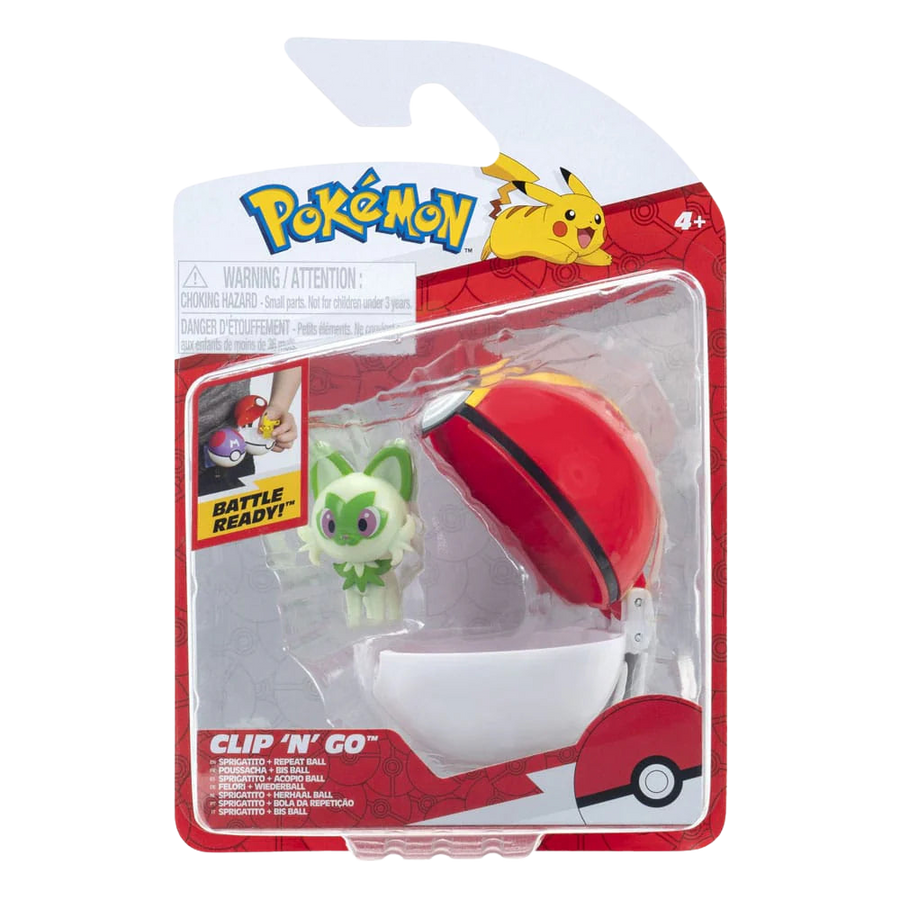 Pokémon Clip n' Go - Sprigatito + Repeat Ball