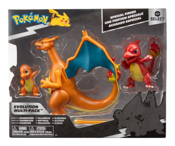 Pokémon - Multipack evolução 3 figuras  Select - Charmander/ Charmeleon/ Charizard
