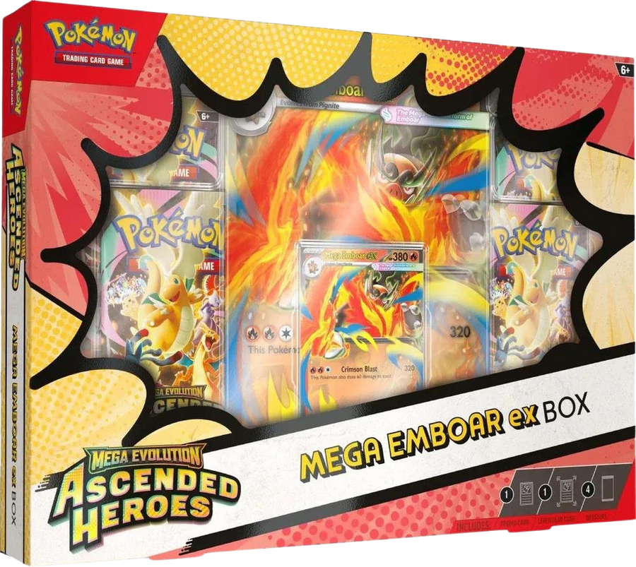 Pokémon TCG: Mega Evolution - Ascended Heroes Mega Emboar ex Box ...